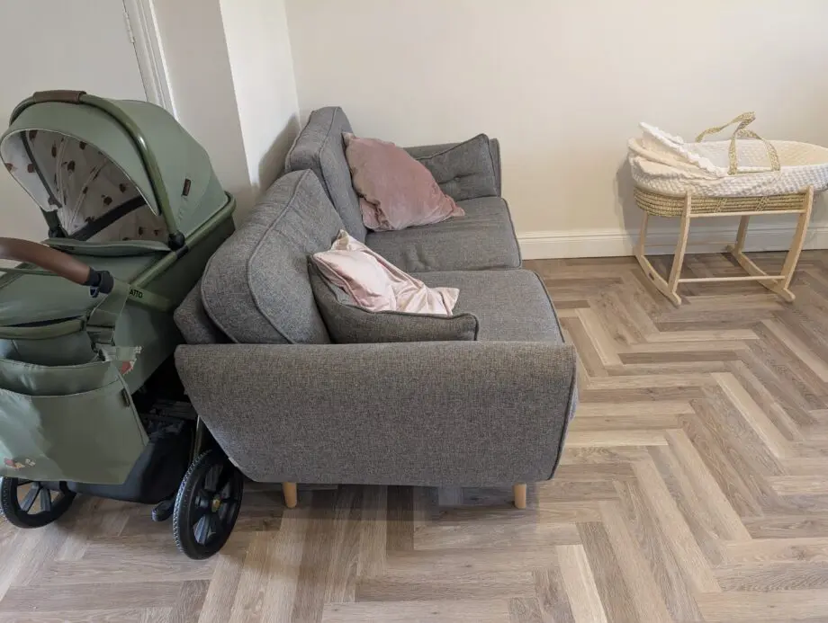 DFS Grey Zinc French Connection 3 Seater sofa