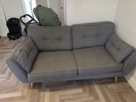DFS Grey Zinc French Connection 3 Seater sofa