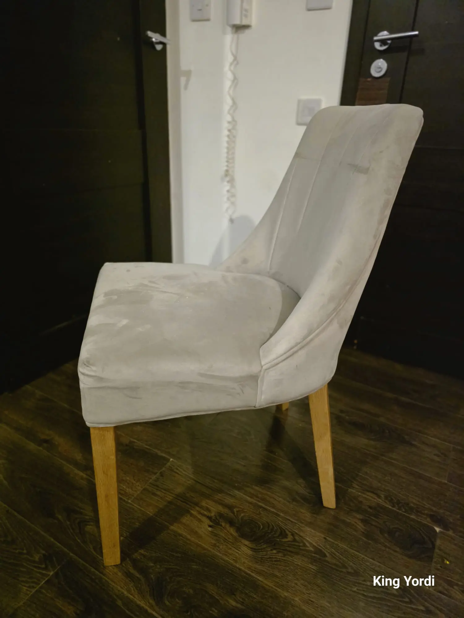 Zola Natural Oak Conway Stone Fabric Chair