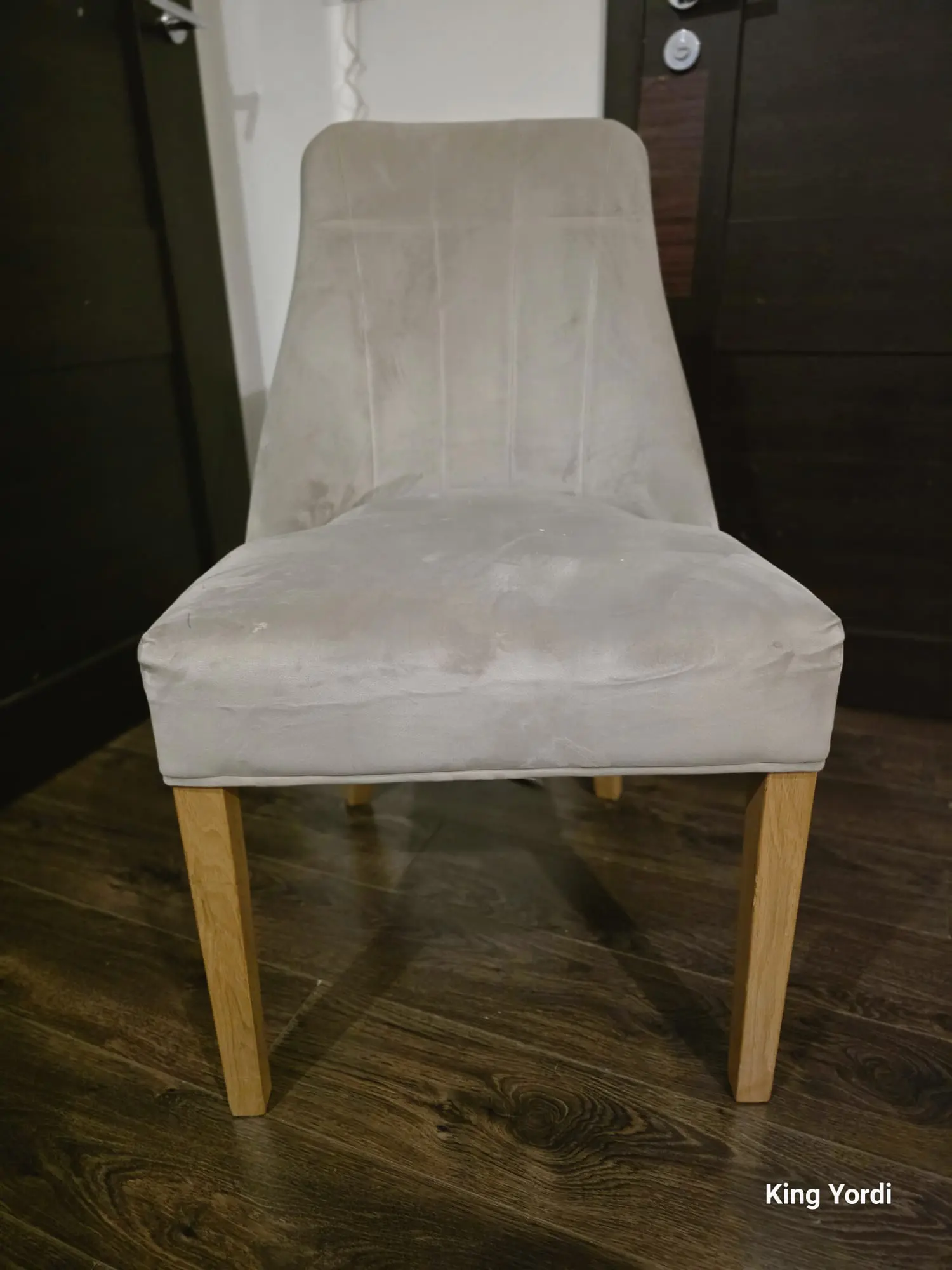 Zola Natural Oak Conway Stone Fabric Chair