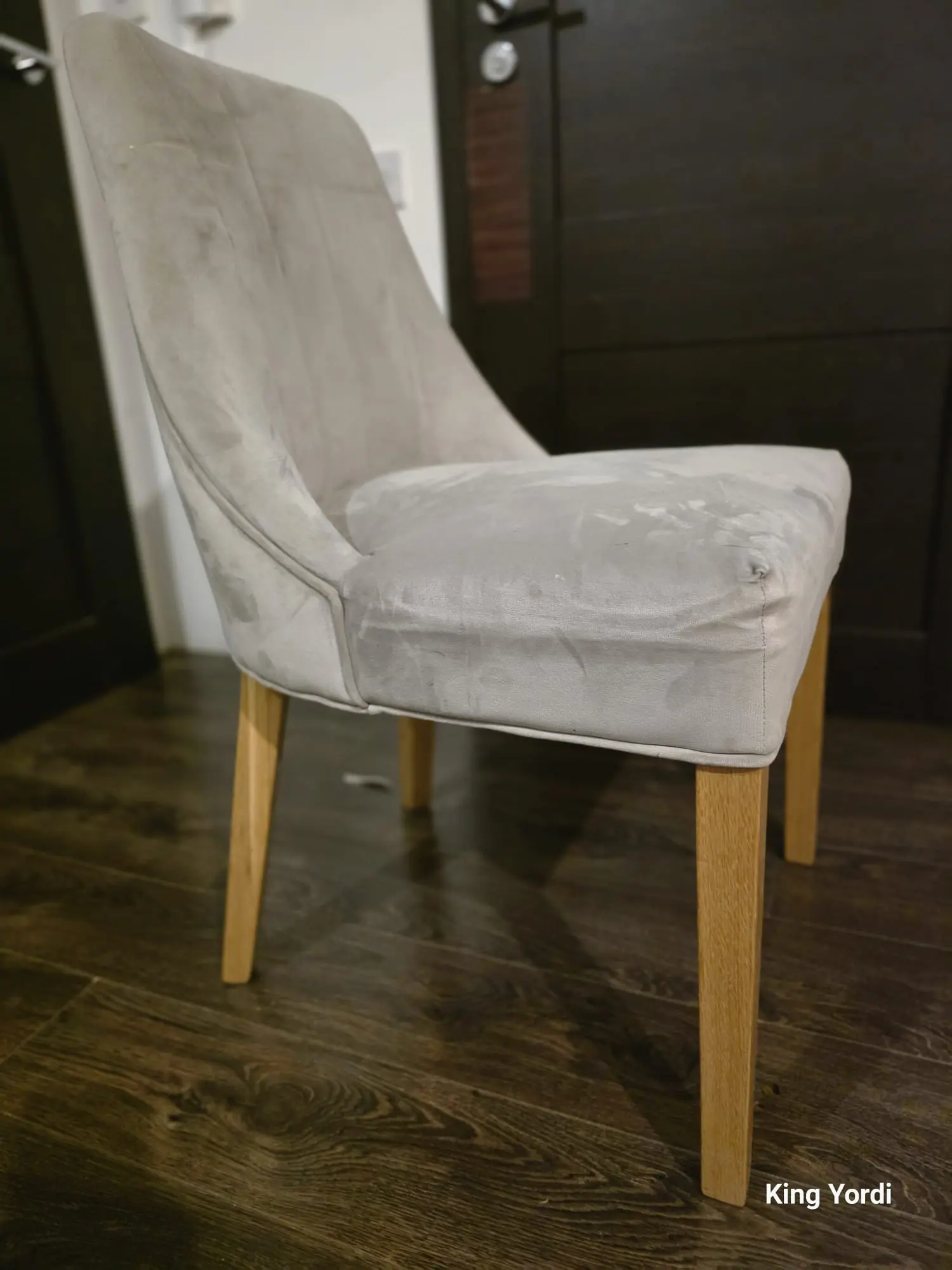 Zola Natural Oak Conway Stone Fabric Chair