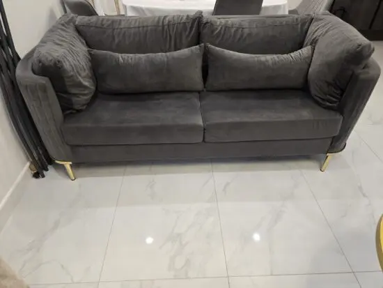 Modern sofa with gray and gold style