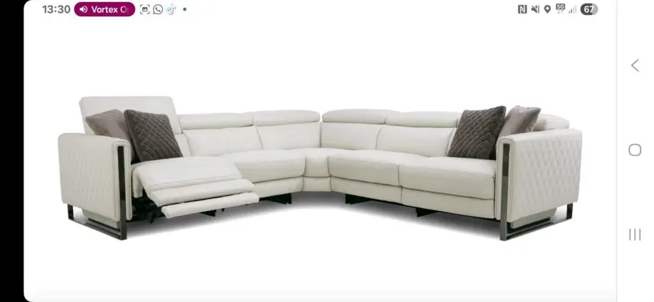 DFS white electric corner sofa