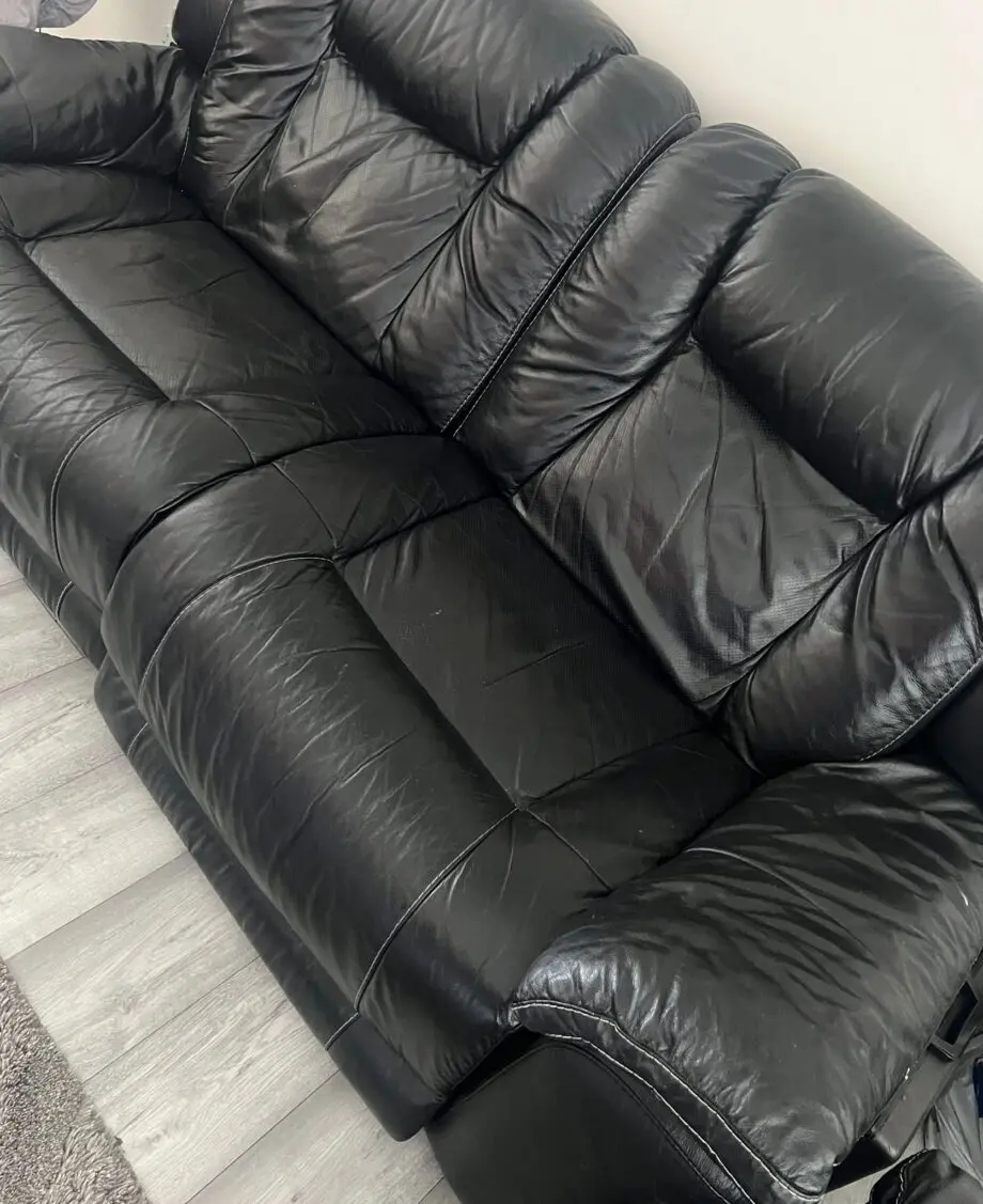 Black leather recliner