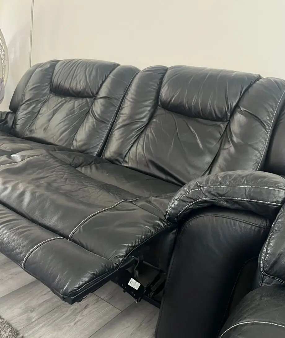 Black leather recliner