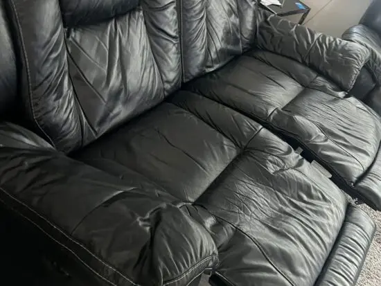 Black leather recliner