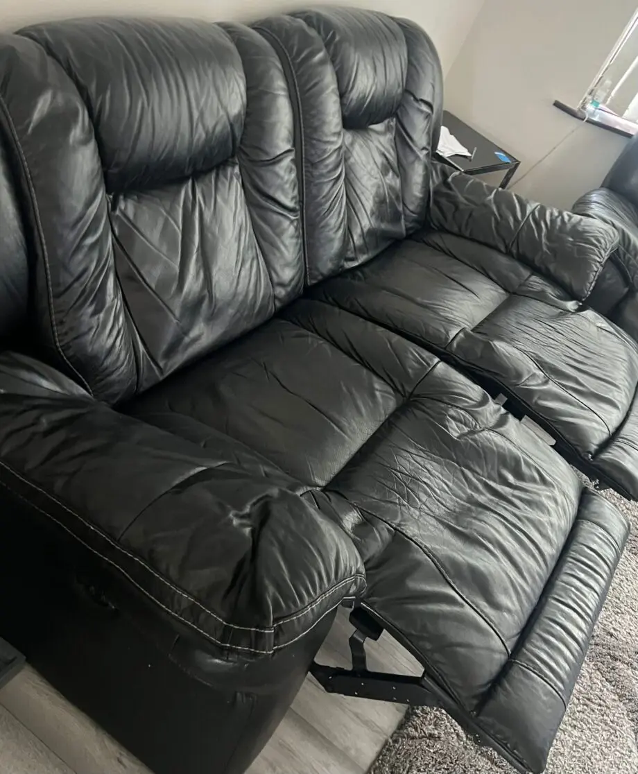 Black leather recliner