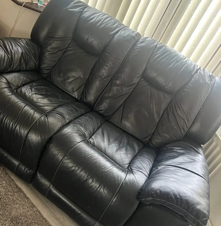 Black leather recliner