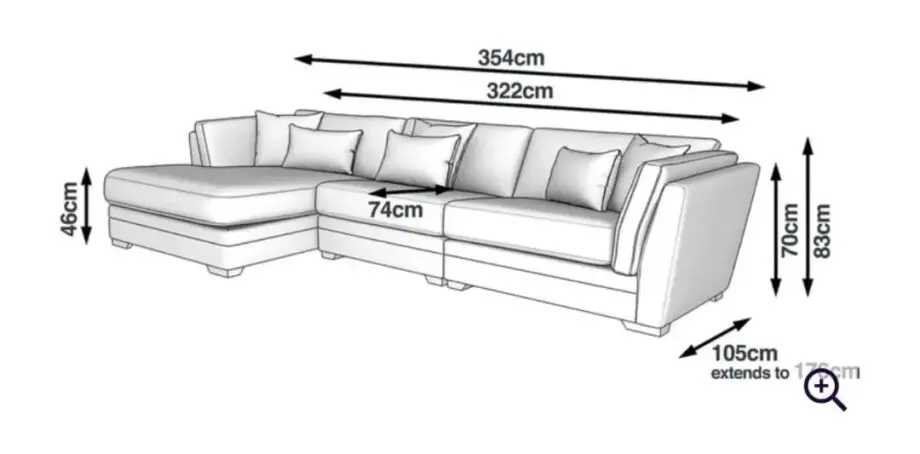 DFS Blue Velvet Corner Sofa
