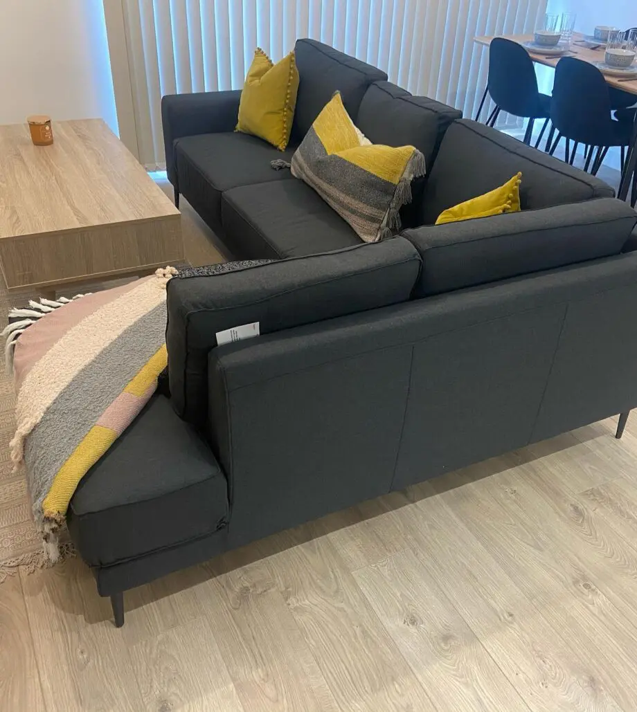 Black L-Shape Corner Sofa For Sale Now