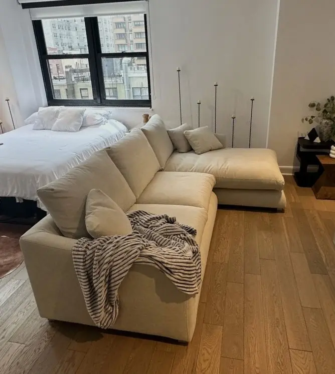 John Lewis Beige Sectional Corner Sofa For Sale