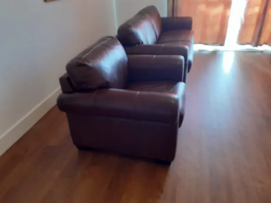 Genuine Leather Sofa, arm chair & foot stool