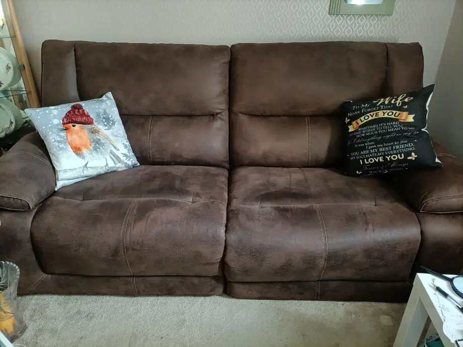 Scs brown soft leather sofa and chair