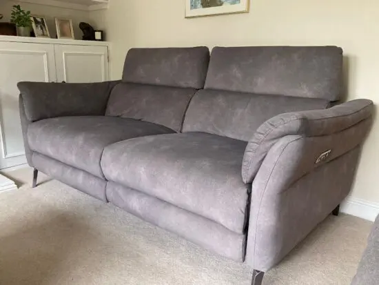 Sofology Missouri 2.5 Seater Power Recliner Sofa with Power Headrests - Fabric / Colour: Lifestyle Flecked Fabric Mocha