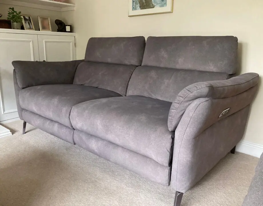 Sofology Missouri 2.5 Seater Power Recliner Sofa with Power Headrests - Fabric / Colour: Lifestyle Flecked Fabric Mocha