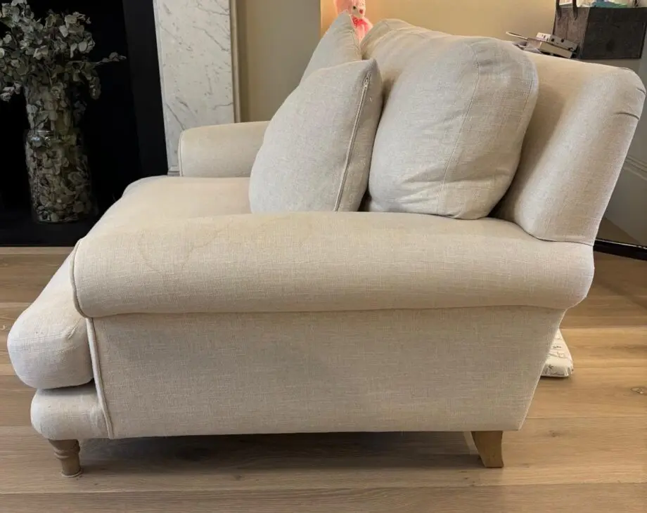 Loaf Love seat (Slowcoach) in Thatch house fabric