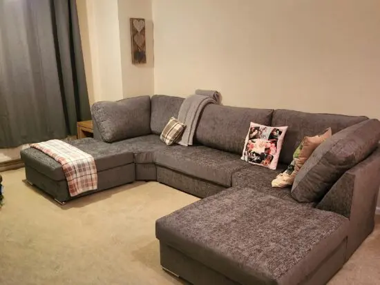 U-Shaped Grey Sofa