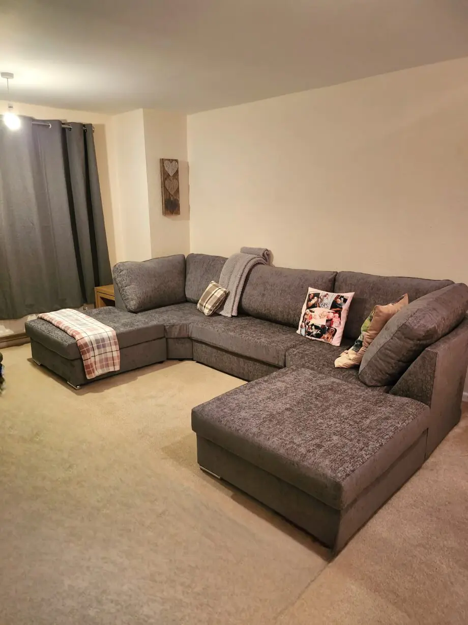 U-Shaped Grey Sofa