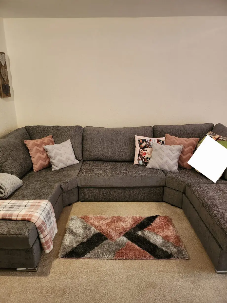 U-Shaped Grey Sofa