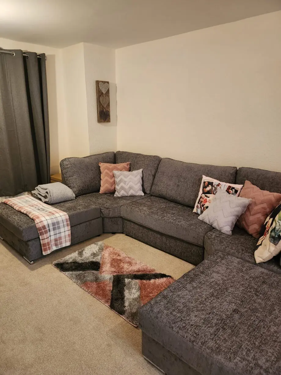 U-Shaped Grey Sofa