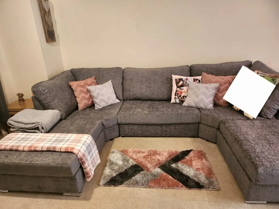 U-Shaped Grey Sofa