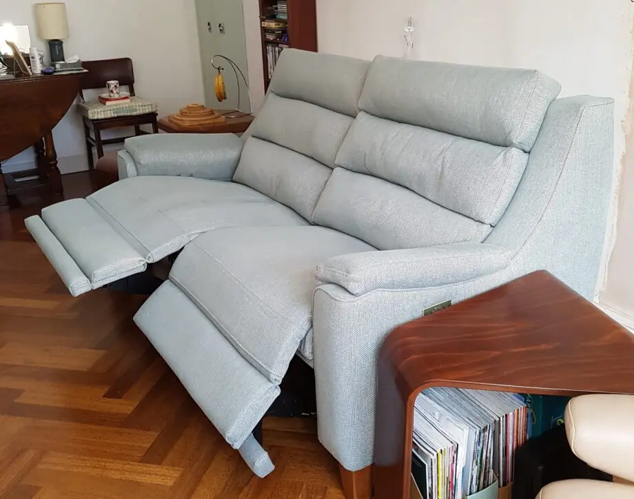 HSL Bramham 3 seater dual power recliner in duck egg blue/green