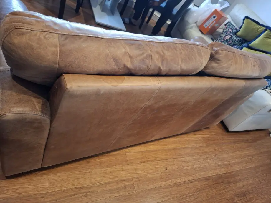 Brown Leather 3-Seater Sofa