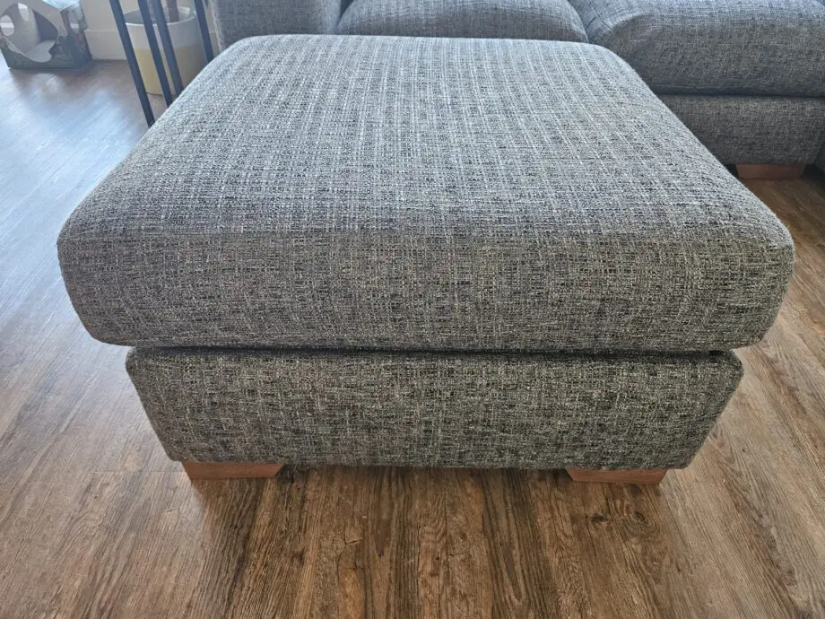 Next Houghton Deep Sit Large Corner Chaise Sofa (Right) & Storage Footstool – Mid Grey Boucle