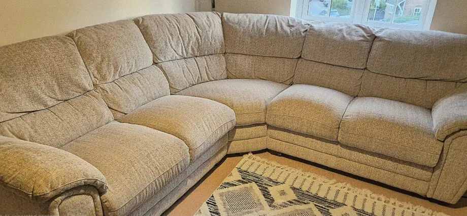 Dfs mink corner sofa for sale in perfect condition.