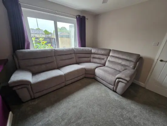 Berlin grey electric reclining corner sofa 3 months old