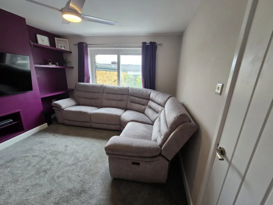 Berlin grey electric reclining corner sofa 3 months old