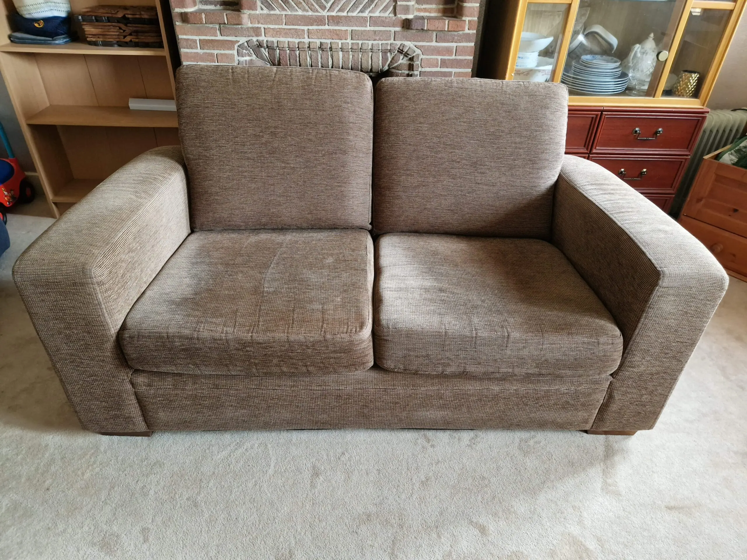 Next Brown/Beige 2 Seater Sofa