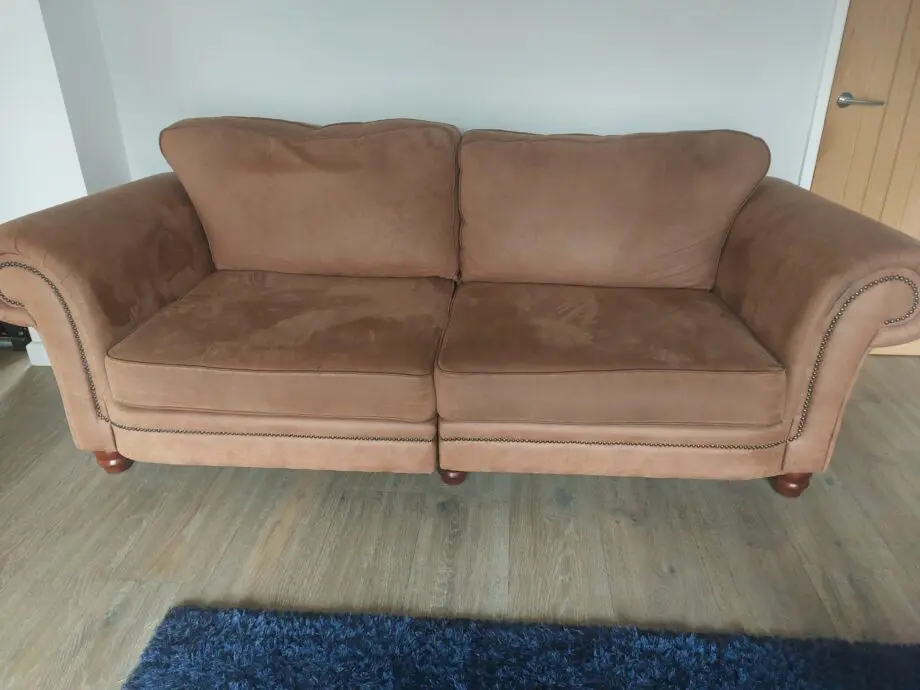 SCS 3 seater sofas x 2 plus matching chair in tan