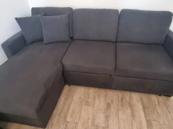 Argos+Habitat+Charcoal Corner sofa bed