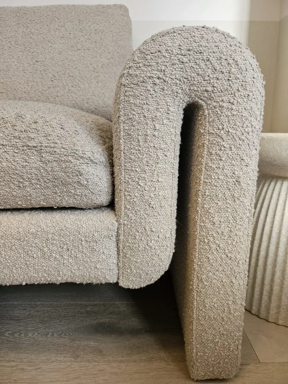 Daals Hampstead Sofa In Taupe Beige Boucle Curved 3-Seater Sofa RRP £600