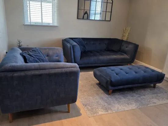 3 seater sofa , footstool and large snuggle chair
