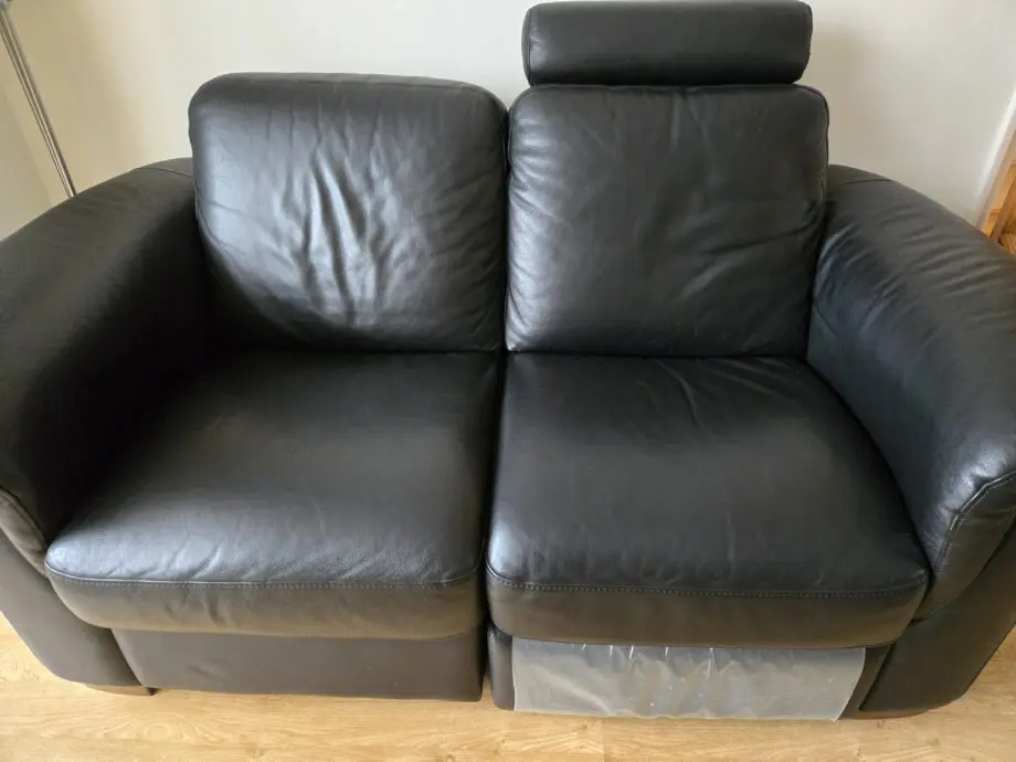Bespoke Italian leather sofa set with recliner