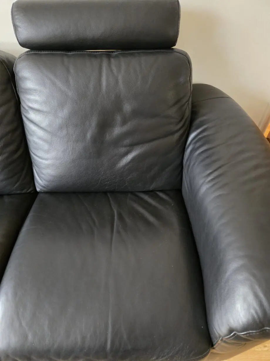 Bespoke Italian leather sofa set with recliner