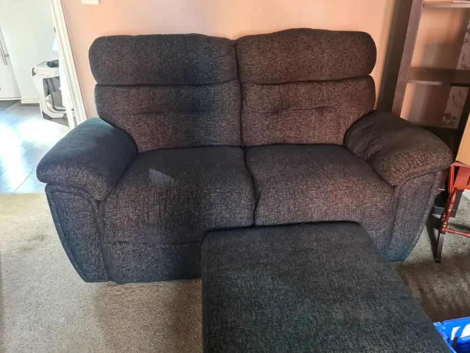 3 seater and 2 seater sofa with footstool