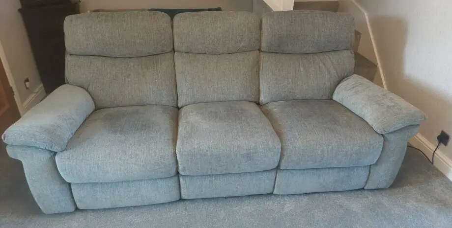 Furniture Village Comfort Story Serene 3 Seater Fabric Power Recliner Sofa & Power Recliner Chair Grey