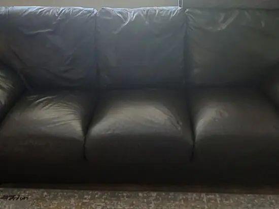 Dark brown leather 2 and 3 seater sofas
