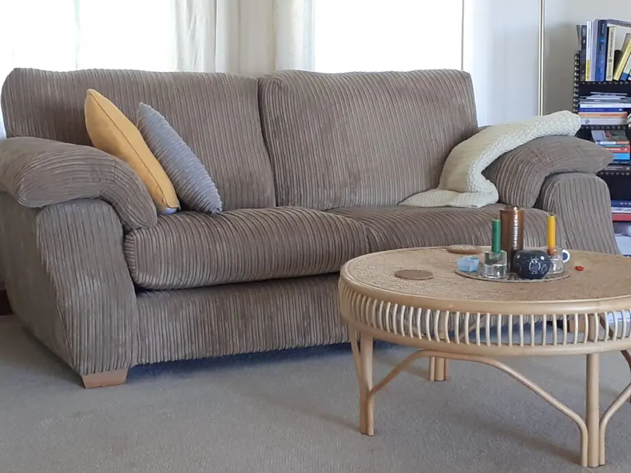 ScS Corduroy brown-beige 2-seater sofa, hardly used