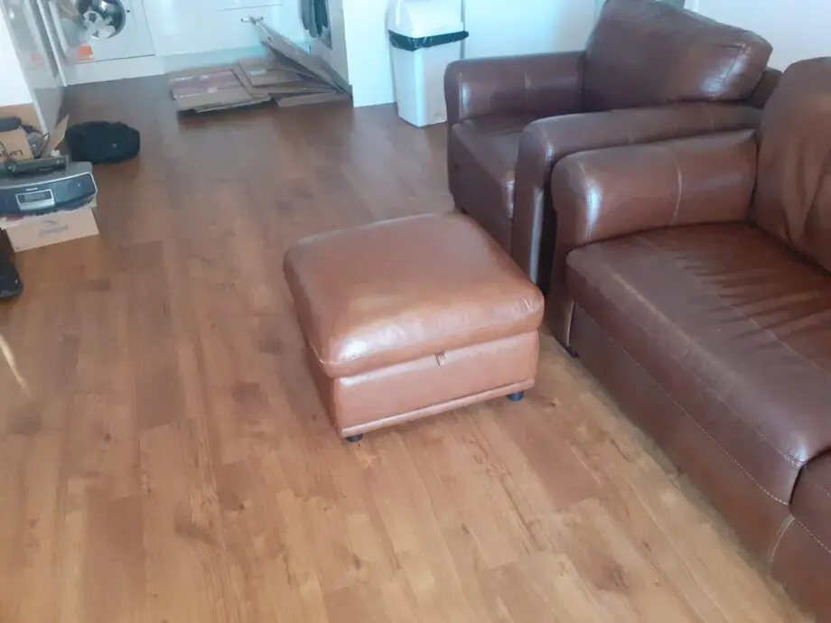 Genuine Leather Sofa, arm chair & foot stool