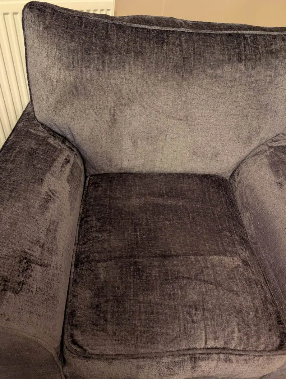 Next L shape relaxed sit navy sofa with matching chair