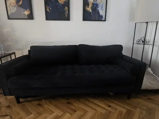 Blue velvet 3 seater sofa dunelm