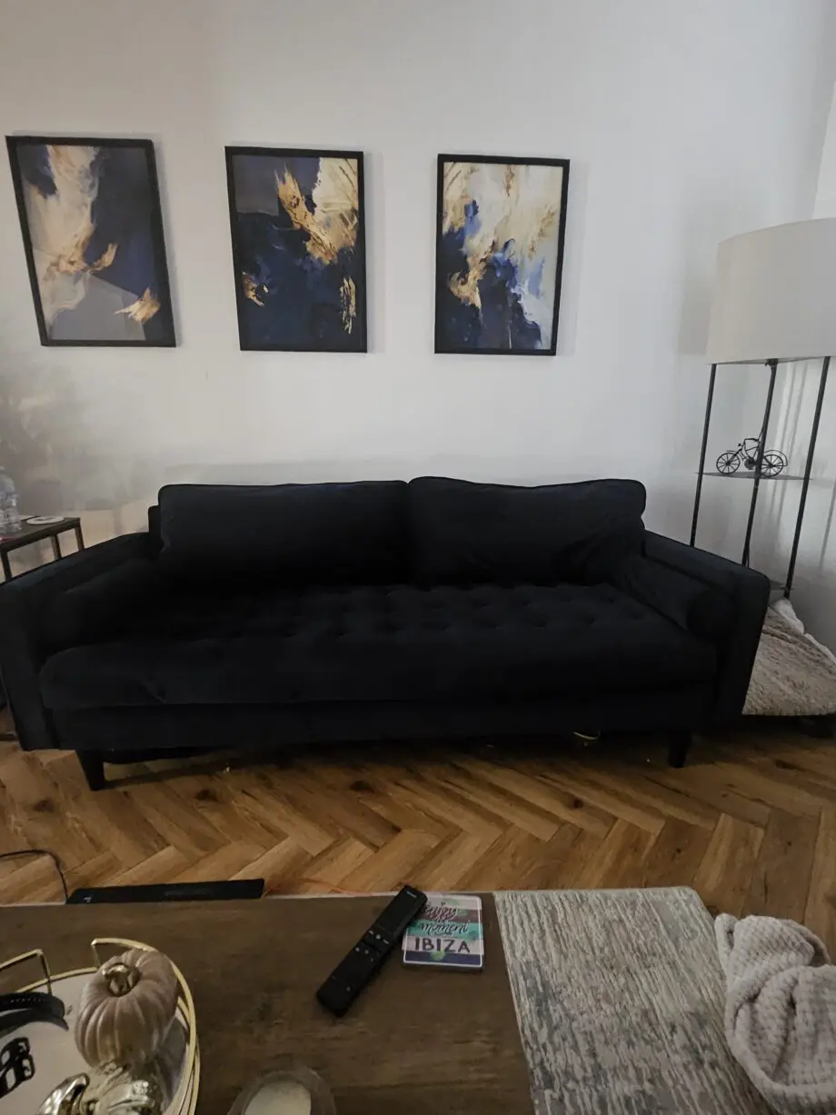 Blue velvet 3 seater sofa dunelm