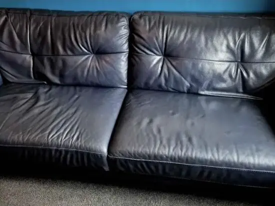 Italian leather large sofa & chair