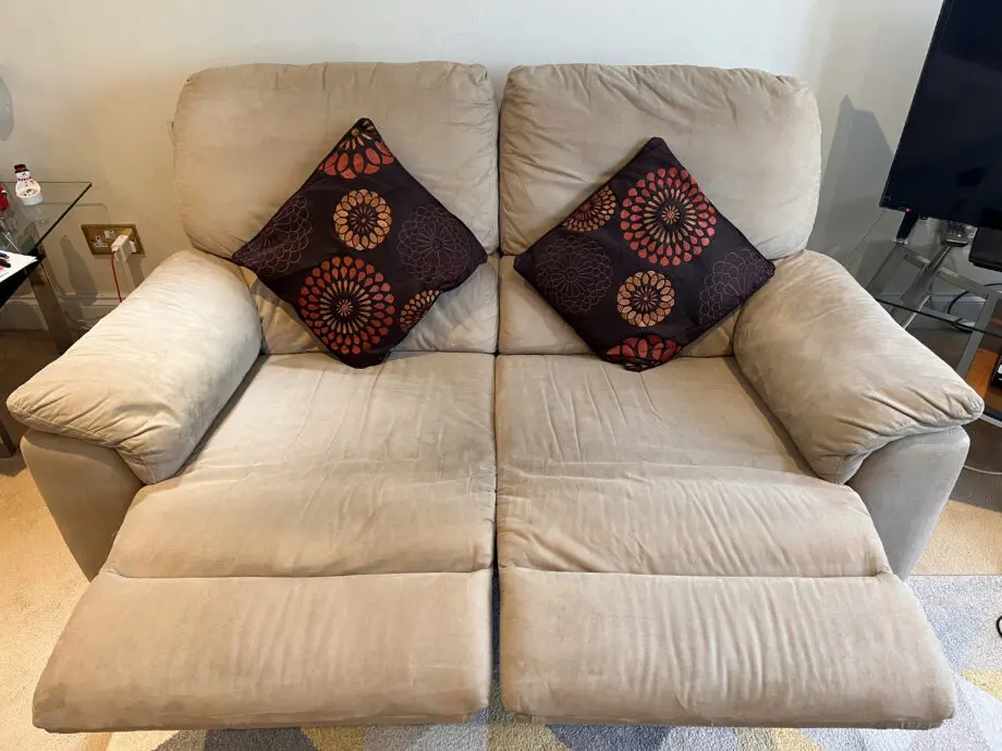 Beige/ Sand 3+2+1 Recliner Sofa Set with Storage Ottoman