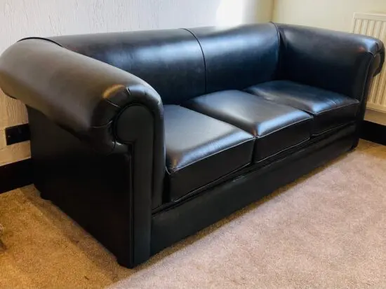 Chesterfield 1930s 3 Seater Sofa Bed in Old English Black