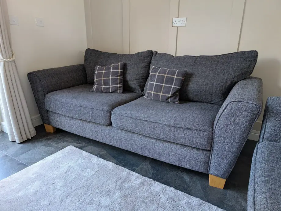 SCS Theo 4-Seater Sofa In Charcoal Grey With Pine Feet